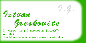 istvan greskovits business card